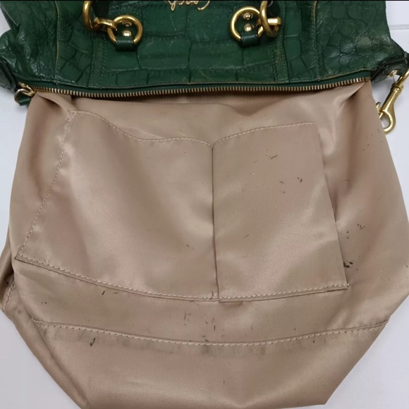 RARE Emerald Green Coach Ashley Embossed Leather Croc Alligator Handbag Xbody - Picture 14 of 16